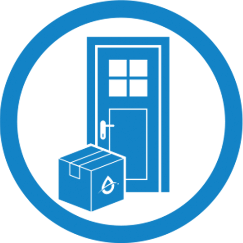 icon of blue door and an OHD blue package